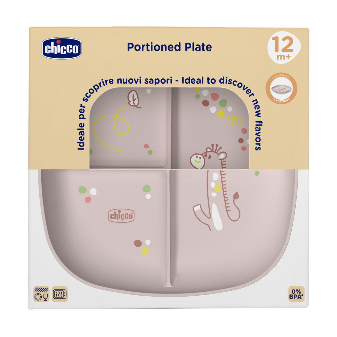 Дитяча тарілка Chicco Portioned Plate рожева, від 1 року (16003.15)